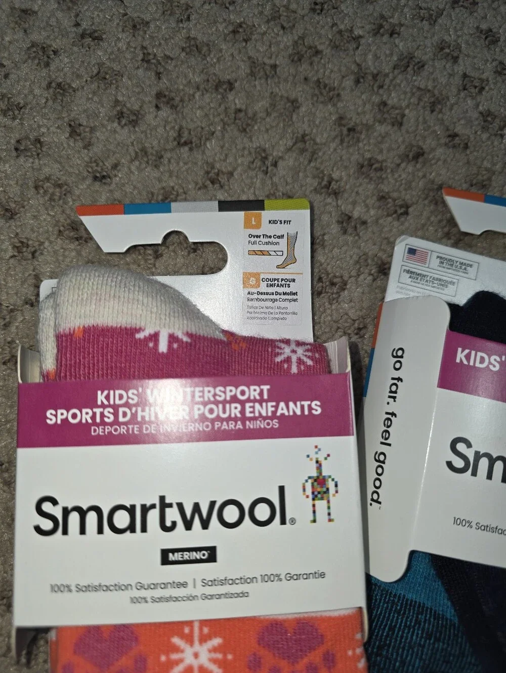 Smartwool Large Kids Ski Winter over the calf Socks Bundle